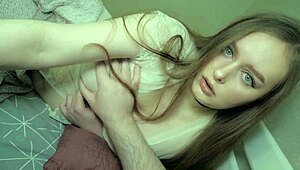 Horny Step Daddy Gropes Tits Before Bedtime Fuck And Cumshot