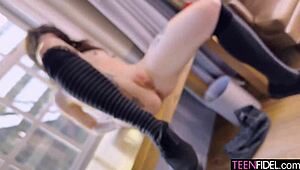 SHY TEEN POUNDED RAW! Mind-Blowing Rough Sex Turns Her Into Sex Toy!