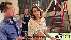 Naughty Whore Elena Fucks Hard for Coworker Audience Outdoor Pickup Show