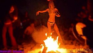 i flash my hairy pussy topless dancing slow motion as goth bunny slut in public cemetery