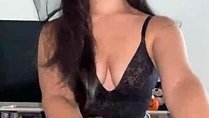 halloween witch debora prado jerks my big cock pov with her huge natural tits bouncing