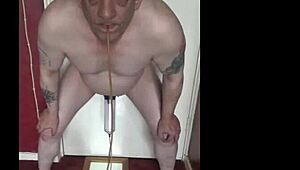 bisexual mark wright gulps down piss after piss up to ten loads in mirror