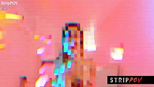 raver slut's lap dance turns into sloppy blowjob