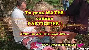 i'm gettin gangbanged by horny milf mommies suckin outdoors as voyeurs spy in forest