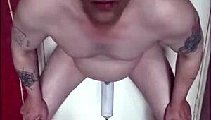 bisexual mark wright gulps down piss after piss up to ten loads in mirror