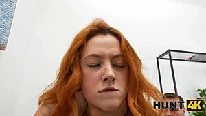 Hunt4k. Who Matters More? Football Or My Tight Redhead Pussy?