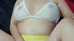 horny latina milf neighbor cheats with big cock pov... doggystyle then missionary creampie in mouth