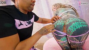 my heart races as inked punk babe's ass stretches on bbc to atm facial