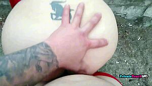 Wet Chubby Russian Cosplay Girl Fingers Pussy Before Outdoor Fuck