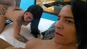 Wifey loves watching me fuck my girlfriend hard!