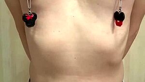 japanese teen maid in skimpy uniform teases pierced nipples anal buttplug play