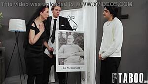 tattooed gilf ruby soaks up jayd's cum while he offers condolences