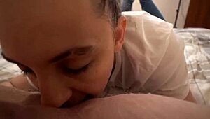 POV Curvy Milf's CFNM Rimjob Blowjob Ends In Mouthful Cumshot