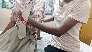 desi indian schoolgirl gets bent over doggystyle by black cock friend 😈