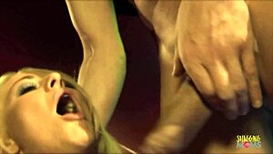 Blonde Milf Sucks Fucks Swallows Cum in Lingerie at Club