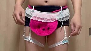 japanese teen maid in skimpy uniform teases pierced nipples anal buttplug play