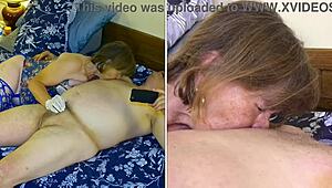 Granny Carmen Deepthroats Cock Swallows Cum in Closeup Mature Slut Frenzy