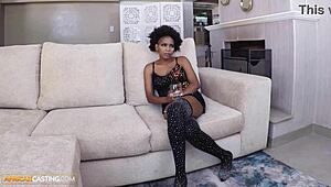 ebony milf big natural tits take hardcore couch banging