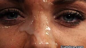 Watch Me Swallow Every Jizz Load from This Blowbang Facial as Wicked Honey Cum Swaps Bukkake Cumshots
