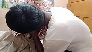 desi indian schoolgirl gets bent over doggystyle by black cock friend 😈