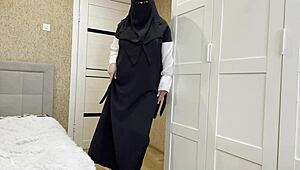 arab stepmom teases with stockings joi instructions