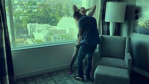 Euro stepmom rides big cock cowgirl missionary sharing hotel bed taboo