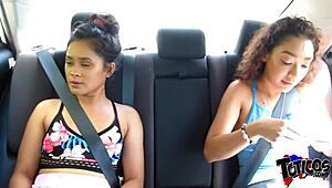 yo check this 18yo latina and tiny filipina interracial threesome airbnb bts miami beach violet rae sarah lace shimmy cash