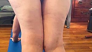 sexy milf milks cock during naked yoga