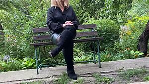 mommy milf, your fat hairy bbw ass in pantyhose controls my every move outdoors?