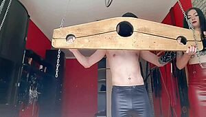 Dominatrix Nika Jerks Big Excited Penis with Hand Blows