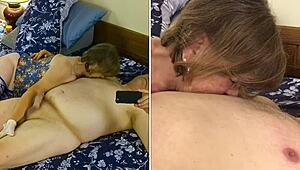 Granny Carmen Deepthroats Cock Swallows Cum in Closeup Mature Slut Frenzy