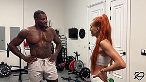 bbc gym coach rips clothes and drills tight wet pussy before mouth cumshot