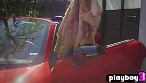 alexis texas big ass milf strips naked posing sexy in sports car 🔥🍑