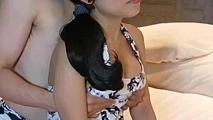 swimsuit clings to her huge tits as nipples harden from teasing zoom to quivering orgasm