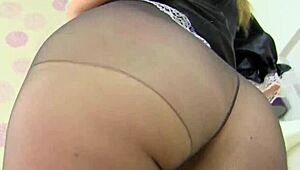 love these english milfs teasing in shiny pantyhose and leggings 😍👢