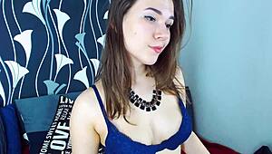 petite brunette teen fingers tight pussy to shaking orgasm