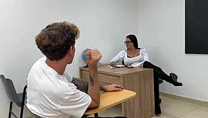 Fuck And Creampie Spoiled Hot Teacher Rough In Classroom Quickie!