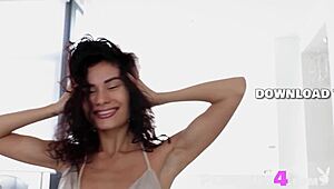 petite curly layla balan strips naked posing like a sexy asian teen for playboy