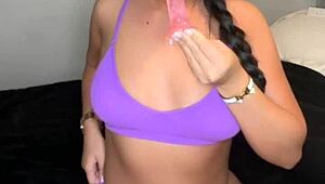 Amateur British coed slut masturbates solo on webcam to squirting orgasm