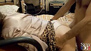 french amateur in satin lingerie takes doggystyle pounding rimjob atm blowjob 😈 heels spanking!