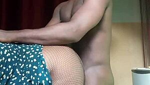 hot milf bent over doggystyle for massive cock creampie in dress saggy tits bounce