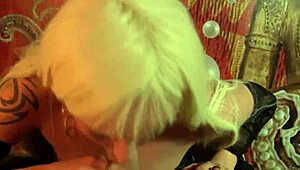 Nylon stocking German babe gives dirty talk blowjob and handjob!