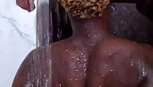 Enjoying Myself In The Shower With Hubby Slipping It Deep!