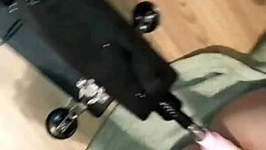 Sexysassy Pounds Tight Pussy on Sex Machine with Curly Toes Curling