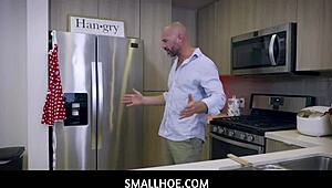 tiny blonde minxx marley delivers mail but ends up stuffed by customer's monster cock on porch