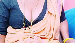 Indian aunty's big boobs tight pussy fucks daughter's husband dirty talk