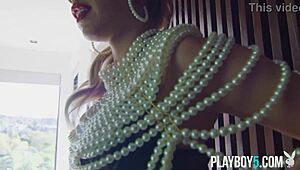 blonde bombshell allie nicole poses her bubble butt then strips slow for playboy