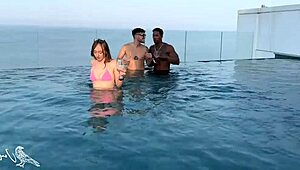 Teen Double Penetrated by BBC and Colombian Cock After Pool!