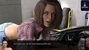 Jenny's Hard Nipples Turn Game Into Hot Action