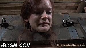 honey's latex suit clings tight during rough garage punishment session